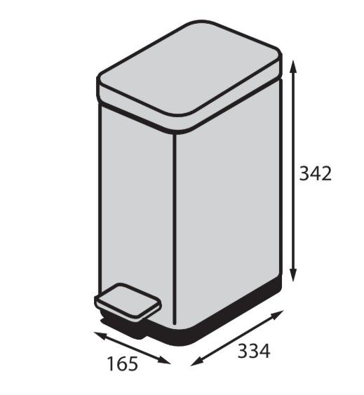 Відро для сміття Koer TC-010210-02 з плавним закриттям, прямокутне, 10 л, нержавійка (KR5597) | Зображення 1