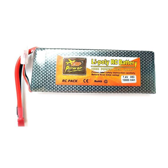 Акумулятор ZOP Power Li-Po 2s 7.4v 10000 mAh 35C коннектор T plug | Зображення 1