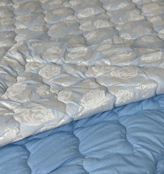 Ковдра подвійна 4 сезони з холлофайбера Arda 21561 142х210 см синя | Зображення 1