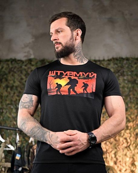 Тактична водовідвідна футболка Штурмуй black ПП7898 | Зображення 3