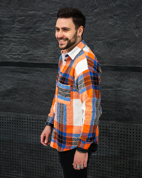 Рубашка байка Топ сине-оранж S XL | Зображення 1