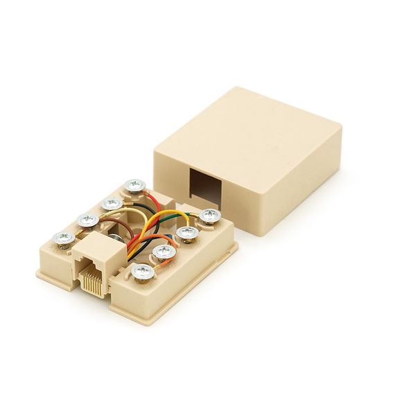 Розетка Ritar UTP 8P8C RJ45 1 порт Cat-3, бежева накладна на липучці | Зображення 2