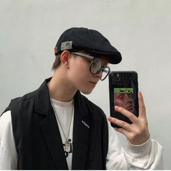Вінтажний модний однотонний берет Ivy Cap Чорний