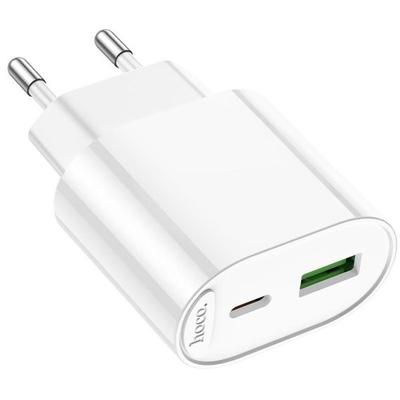 СЗУ Hoco C109A Fighter PD20W+QC3.0 (1USB-A/1C) White | Зображення 3