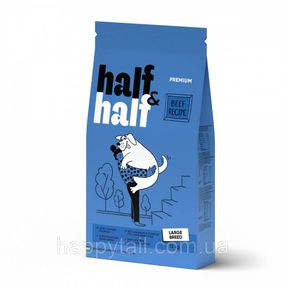 Корм Half&Half для взрослых собак крупных пород (говядина), 12 кг