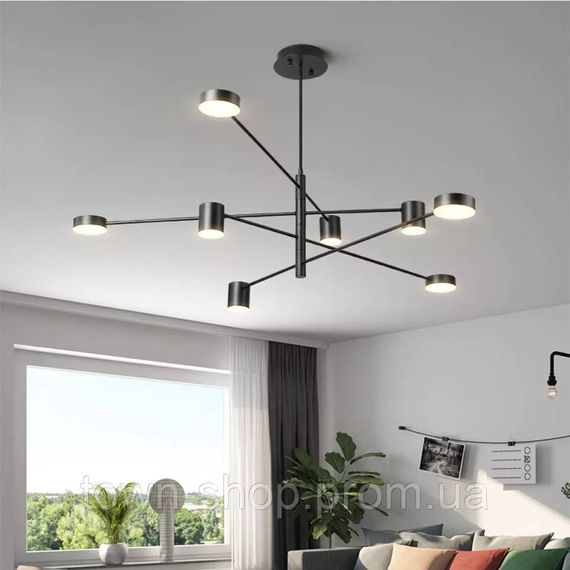 Люстра потолочная LED DE31/8-bk-k Черный 40-90х102х102 см. | Зображення 3