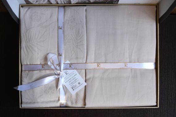 Постільна білизна First Choice Jacquard Satin 200 х 220 см Stesha Beige | Зображення 4