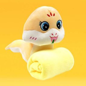 Плед-подушка іграшка 3в1 Змія 62см (плед 100*150см) Жовта