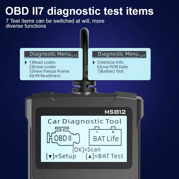 Автосканер OBD2 MS812 з очищенням помилок тестом акумулятора та пт.д. | Зображення 2