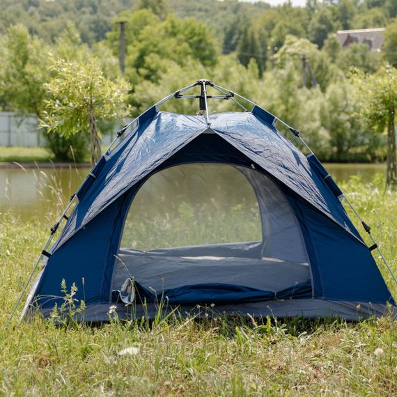 Намет кемпінговий тримісний 190×190×140 (см) автоматичний LU-002 Сиій | Зображення 2