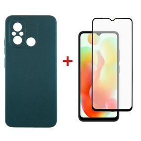 Чехол для мобильного телефона Dengos Kit for Xiaomi Redmi 12C case + glass (Green) (DG-KM-53)