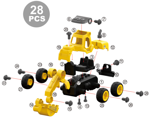 Конструктор DIY Spatial Creativity - Екскаватор ел.двиг. LM8011-DZ-1 (CJ-1365027) | Зображення 3