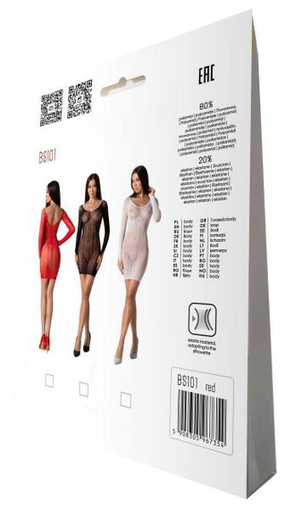 Напівпрозора мінісукня Passion BS101 One Size, red, рукави-мітенки Sex Aura | Зображення 6
