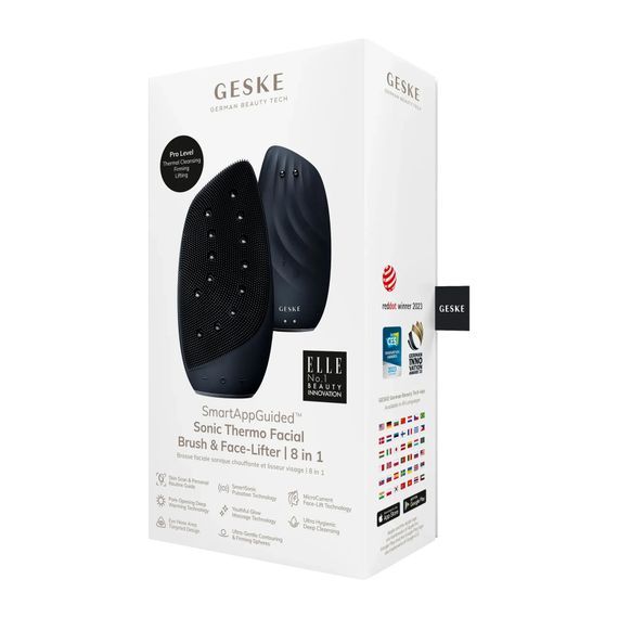 Очищувальна щітка для обличчя GESKE Sonic Thermo Facial Brush&Face-Lifter 8в1 black | Зображення 7