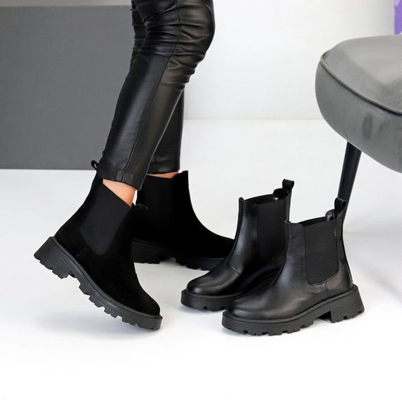 Черные повседневные ботинки челси натуральная замша низкий ход | Зображення 9