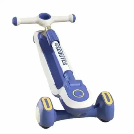 Трехколесный самокат Viper YJF-2026 Active Kids (подсветка, складная конструкция, регулируемая ручка) Синий | Зображення 2