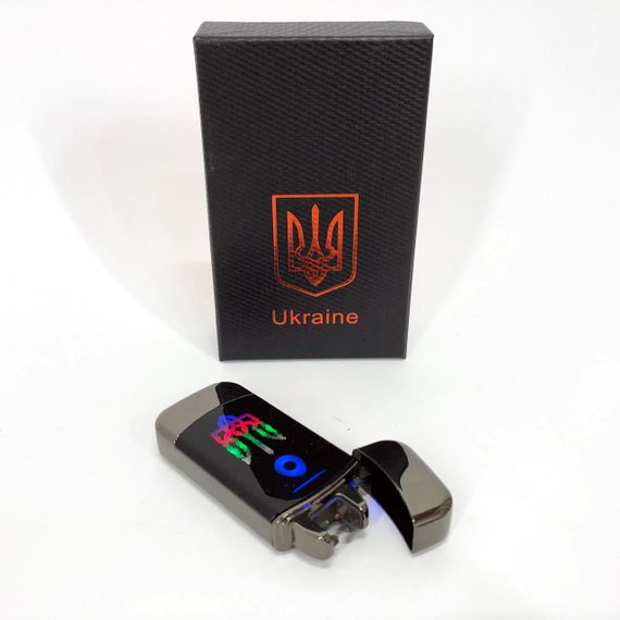 Дугова електроімпульсна запальничка із USB-зарядкою Україна LIGHTER HL-439. XA-734 Колір: чорний | Зображення 8