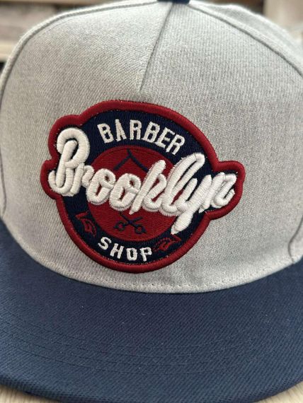 Кепка снепбек (Snapback)  Brooklyn Barber Shop Сірий з синім 56-61р (9023) | Зображення 1