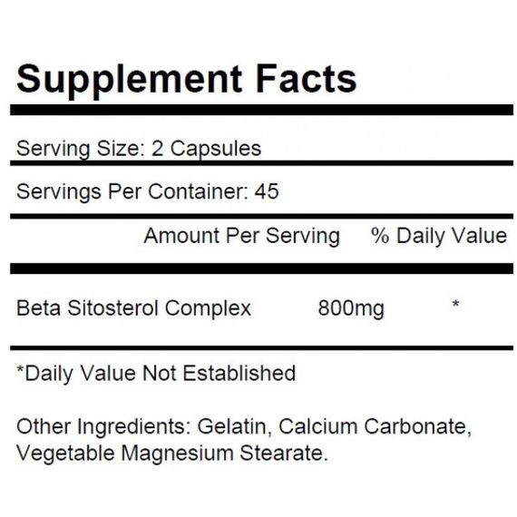 Бета-ситостерол Krk Supplements Beta Sitosterol 800 mg 90 Caps | Зображення 1