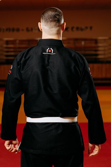 Чорне кімоно для хлопців/чоловіків, джиу-джитсу, TM BUDOGI, зріст 160 см, щільність 450 гр/м.кв. | Зображення 4