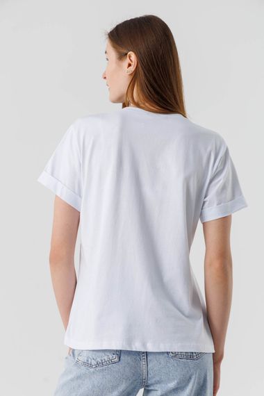 Футболка з принтом жіноча On me 60224 L Білий (2000990414151) | Зображення 4