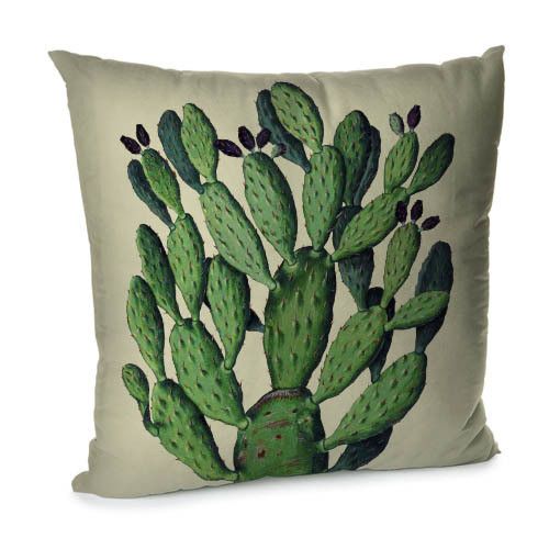 Подушка диванная с бархата Кактус 45x45 см (45BP_TFL073)