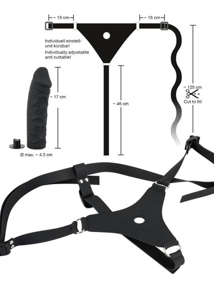 Силіконовий страпон на ремені Silicone Strap-On sexstyle | Зображення 6