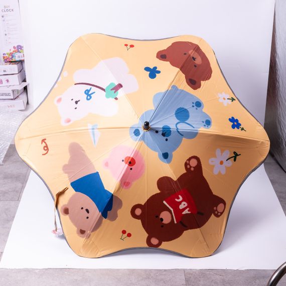 Парасолька дитяча механічна елегантна з принтом міцна надійна з поліестеру діаметр 90 см Жовтий HP-23-13Y | Зображення 8