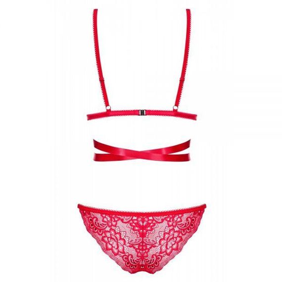 Комплект мереживний Obsessive Lovlea зі стрічками, червоний, L/XL Sex Aura | Зображення 4