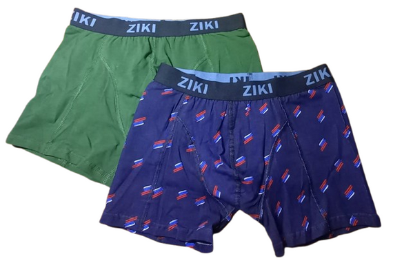 Набір чоловічих трусів боксерів ZIKI MEN 2 шт в наборі, розмір ХS, зелений, темно-синій