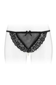 Трусики-стринги с жемчужной ниткой Fashion Secret KATIA Black Sex Aura