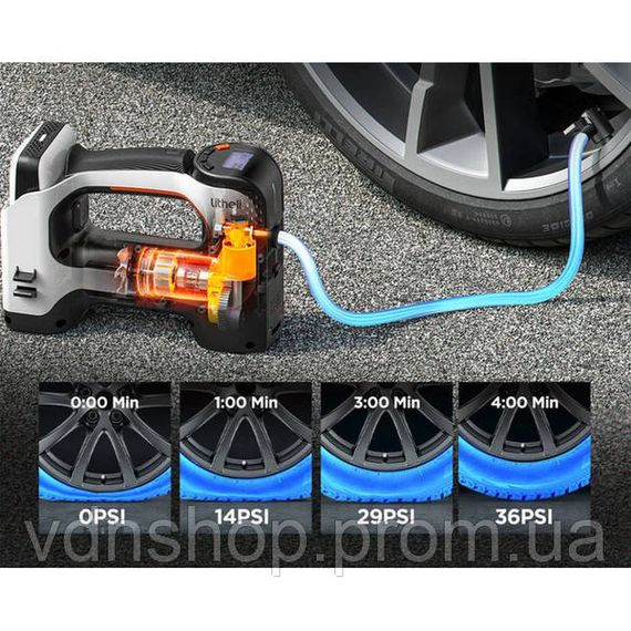 Аккумуляторный компрессор с фонарем Litheli питание от павербанка УМБ Litheli Power Bank 20000 мАч 45Вт XF-57 | Зображення 3