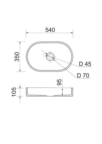 Раковина накладная Adamant BESTE NEW, овальная (100003542) | Зображення 6