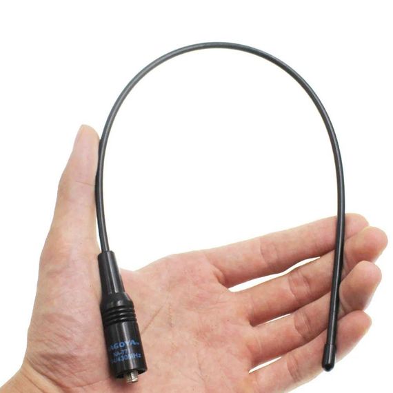 Усиленная антенна для рации (38 см), 144/430 МГц, Nagoya NA-771 / Гибкая двухдиапазонная антенна на | Зображення 5