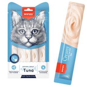Рідкі ласощі для котів Wanpy Creamy Lickable Treats Tuna з тунцем 5 х 14 гр