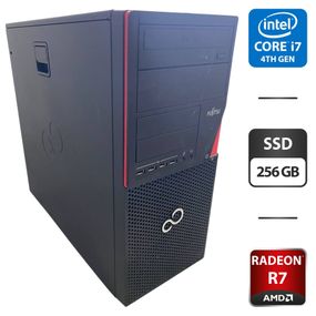 Комп'ютер Fujitsu Esprimo P720 E90 Tower / Intel Core i7-4790 (4 (8) ядра по 3,6 - 4,0 ГГц) / 16 ГБ DDR3 / 256 ГБ SSD / AMD Radeon R7 240, 2 ГБ GDDR3, 64-біт / DVD-ROM б/в