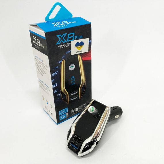 Автомобильный Fm модулятор Bluetooth FM X8 plus, Фм модулятор с флешкой от прикуривателя | Зображення 5