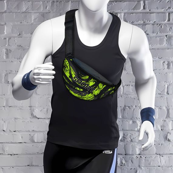 Сумка-бананка мужская/женская Sport 32×16 см с расширителем поясная сумка или сумка через плечо (02888)