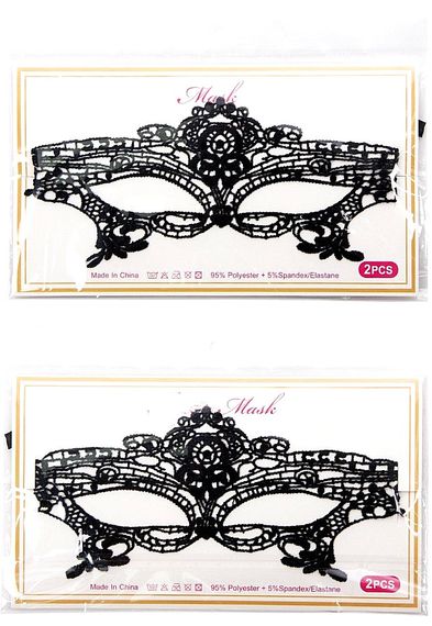 Маски на глаза Star Night кружевные, черные, 2 шт (без коробки) sexstyle | Зображення 4