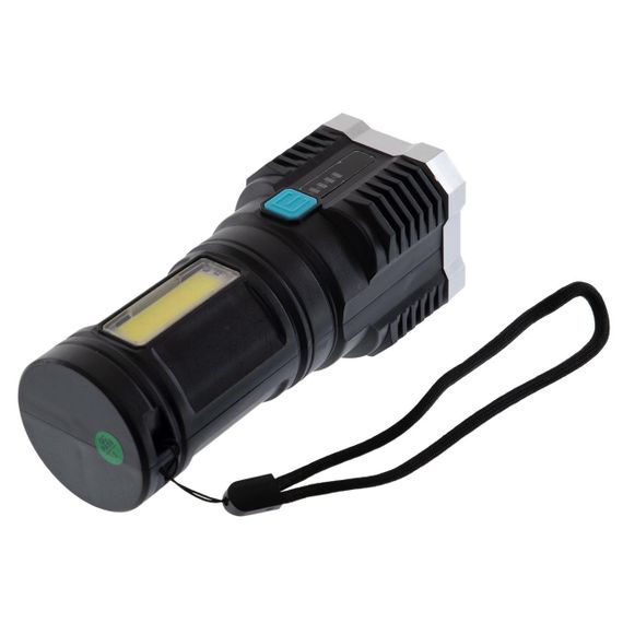 Ручний акумуляторний ліхтарик з USB-зарядкою, до 200 м, X-509-4LED+COB / Потужний кемпінговий ліхтар з бічним світлом | Зображення 3