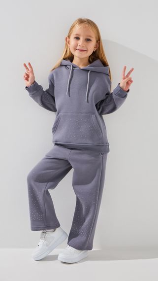 Костюм худі+штани палаццо для дівчинки ANGELOS 1299 92 см Сірий shop (2000999299988)