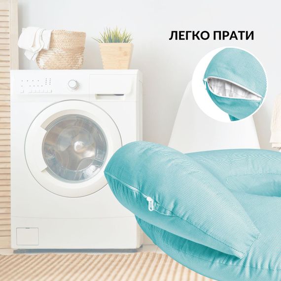 Подушка для кормления Диванчик Sei Design  60х70х16 см хлопок антиаллергенное волокно полоска мята | Зображення 8