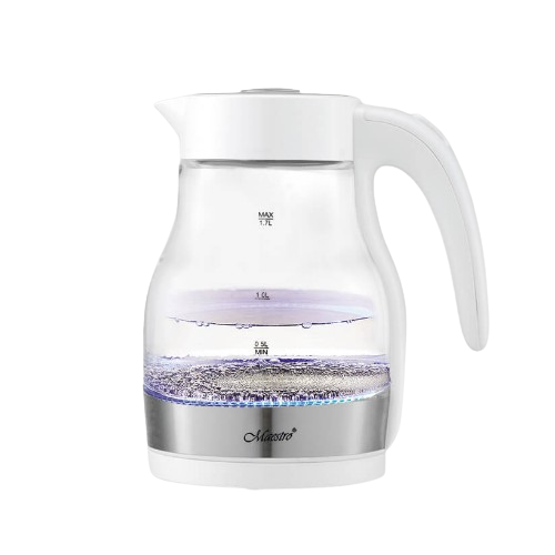 Електрочайник 1,7л 2000W скло (диск) білий MR-061-WHITE Maestro