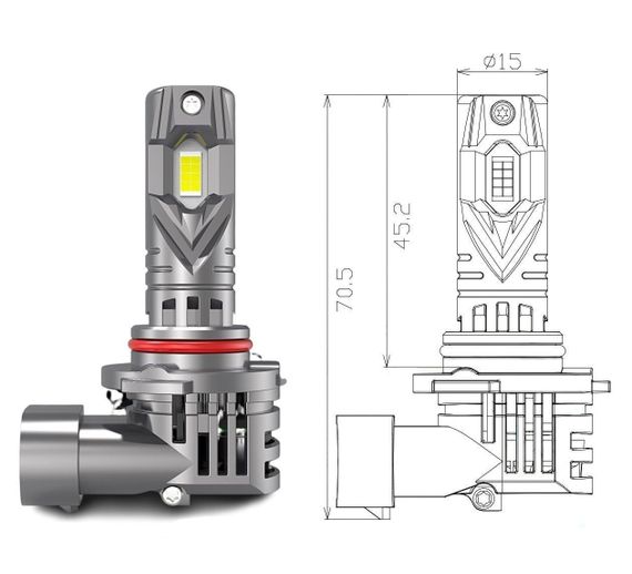 Комплект світлодіодних ламп Qline SA HB3 (9005) 52W 6000K Qline (Small Active) 12V | Зображення 2