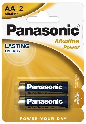 Батарейка Panasonic ALKALINE POWER щелочная AA блистер, 2 шт. (LR6REB/2BP)