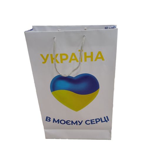 Пакет подарунковий "Патріотичний" 5044 кольоровий, великий вертикальний 39 х 25 х 8см Вид 5