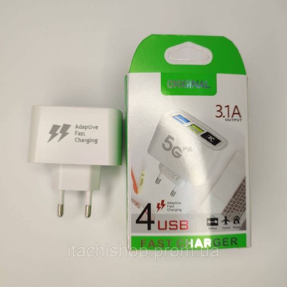 Зарядное устройство на 4 USB ORIGINAL 3.14 5G FAST CHARGER (500) | Зображення 6