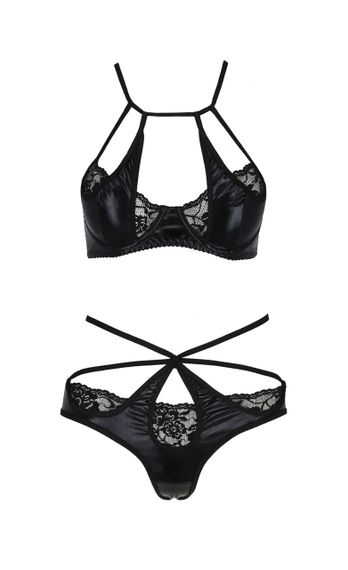 Комплект білизни з декоративними елементами NAVEL SET black S/M - Passion Sex Aura | Зображення 2