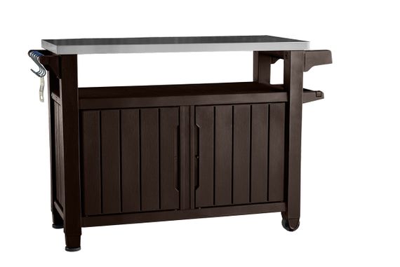 Стіл садовий Keter Unity XL 207 л для гриля та барбекю з місцем для зберігання коричневий 17202662 | Зображення 1