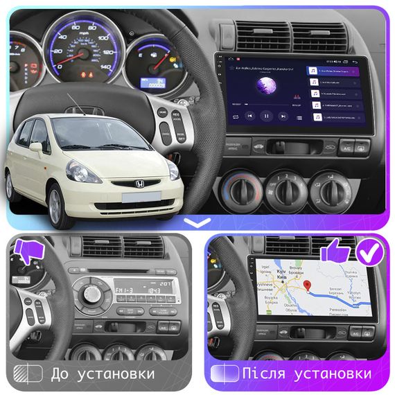 Магнитола Lesko для Honda Jazz I Manual AC 2001-2005 IPS 9" 2/32Gb CarPlay 4G Wi-Fi GPS Prime охлаждение | Зображення 2